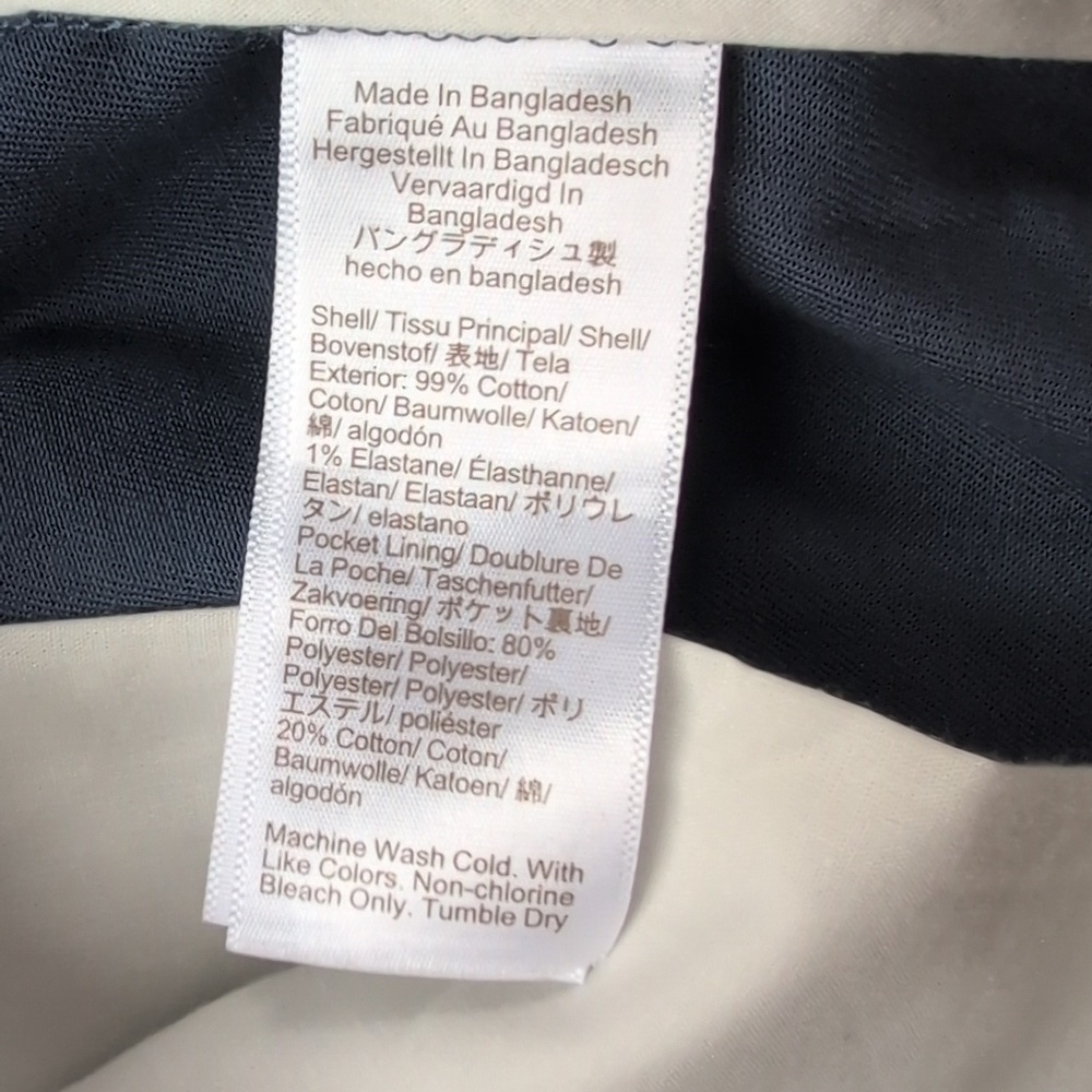 New J. Crew Navy Flat Front 9" Inseam Chino Cotton Shorts Slate Blue Sz 36 - Picture 3 of 6